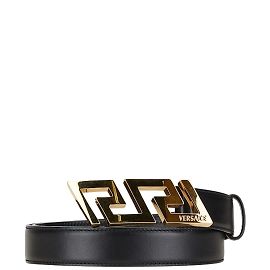 Versace Greca Gürtel Schwarz Golden