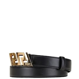 Versace-Versace Greca Belt-Black,Golden