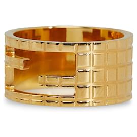 Fendi-Fendi Gold Plated Wide Band Ring-Golden