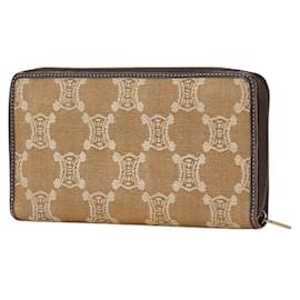 Céline-Celine Macadam Round Long Wallet-Brown,Beige