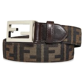 Fendi-Fendi Zucca FF Buckle Belt-Brown