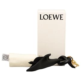Loewe-Loewe Black Leather Keyring Charm-Black