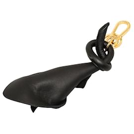 Loewe-Loewe Black Leather Keyring Charm-Black