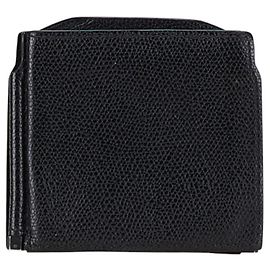 Portafoglio in pelle nera Valextra con clip per banconote Nero