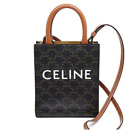 Céline Celine Mini Vertical Triomphe Canvas Schultertasche Dunkelbraun