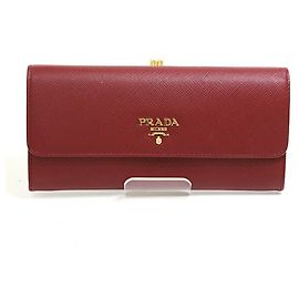 Prada Long Wallet in Bordeaux Dark red