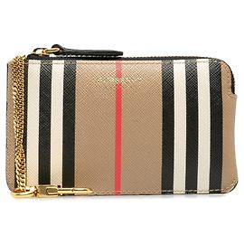 Estojo para moedas xadrez Burberry Multicor Bege