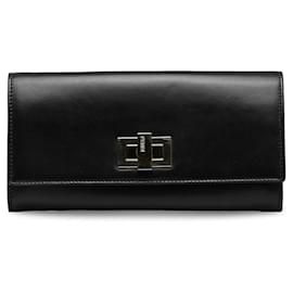 Fendi-Fendi Peekaboo Long Wallet-Black,Golden