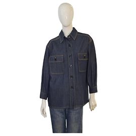 Chloé Blue Denim Cotton Jacket Size 38 Blue