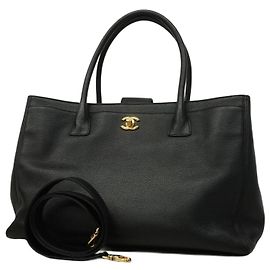 Chanel Executive Leather Tote Bag Black