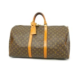 Louis Vuitton-Louis Vuitton Boston Bag Monogram Keepall 55-Brown