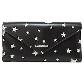 Balenciaga-Balenciaga 499207 Star Motif Long Wallet-Black