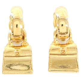Céline-Celine Gold Clip Earrings-Golden