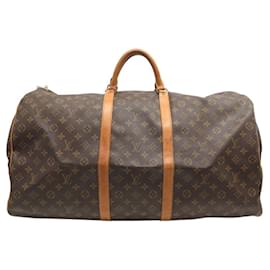 Louis Vuitton-VINTAGE LOUIS VUITTON KEEPALL 60 M41422 MONOGRAM CANVAS TRAVEL BAG-Brown
