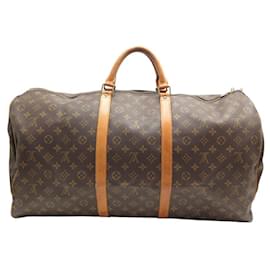 Louis Vuitton-VINTAGE LOUIS VUITTON KEEPALL 60 M41422 MONOGRAM CANVAS TRAVEL BAG-Brown