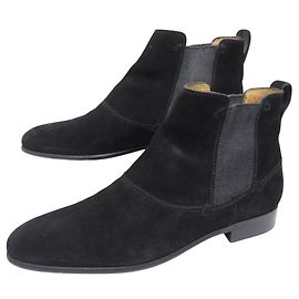 SAPATOS BERLUTI 1767 BOTAS DE COURO DE CABRA 7 41 FORMAS HERMES BOTAS Preto