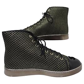 Chanel-NEUF CHAUSSURES CHANEL BASKETS MONTANTES LOGO CC G32222 40 HIGH SNEAKERS-Doré