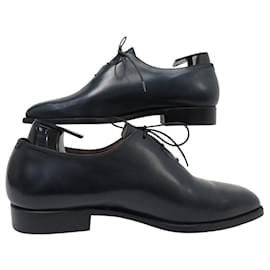 Berluti-BERLUTI ALESSANDRO ONE CUT OXFORD SHOES 7 41 PATINATED BLUE LEATHER-Navy blue