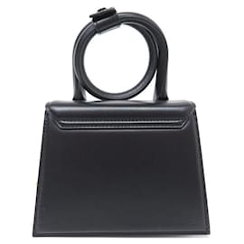 Jacquemus-NEW JACQUEMUS LE CHIQUITO BOW SHOULDER BAG BLACK LEATHER-Black
