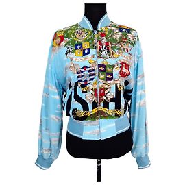 Moschino bomber with iconic cloud print Blue Multiple colors