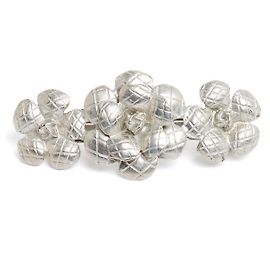 Chanel Barrette Camelia trapuntata CC Clip per Capelli in Metallo Argento Argento
