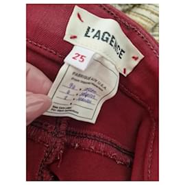 L'Agence-Marguerite coated high rise jeans in Ruby color-Red