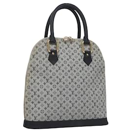 Louis Vuitton-LOUIS VUITTON Monogram Mini Alma Haut Hand Bag Blue M92202 LV Auth ep7413-Blue