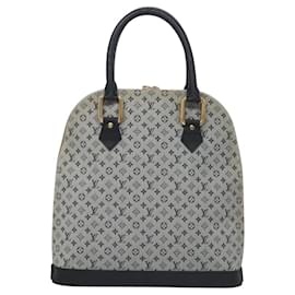 Louis Vuitton-LOUIS VUITTON Monogram Mini Alma Haut Hand Bag Blue M92202 LV Auth ep7413-Blue