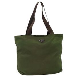 PRADA Bolsa Tote de Nylon Caqui Auth bs22979 Caqui