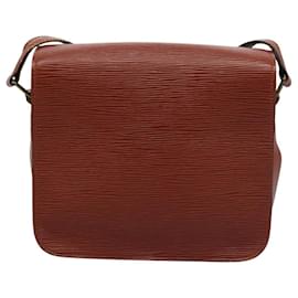 Louis Vuitton-LOUIS VUITTON Epi Cartouchiere MM Shoulder Bag Brown M52243 LV Auth ep7629-Brown