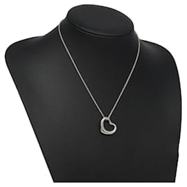 Autre Marque-TIFFANY&Co. Open Heart Necklace Ag925 Silver Auth am7912-Silvery