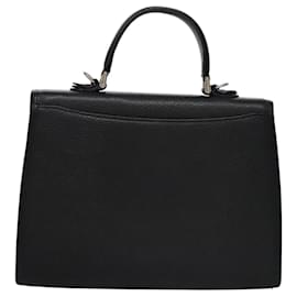 Autre Marque-Burberrys Hand Bag Leather Black Silver Auth ep7436-Black,Silvery