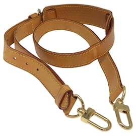 Louis Vuitton-LOUIS VUITTON Adjustable Shoulder Strap Leather 35""-42.5"" Beige LV Auth KD027-Beige