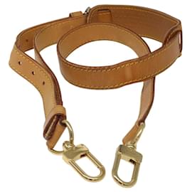 Louis Vuitton-LOUIS VUITTON Adjustable Shoulder Strap Leather 35""-42.5"" Beige LV Auth KD027-Beige