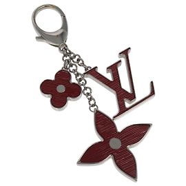 LOUIS VUITTON Epi Bijusac Fleur Deux Charm metallo Rosso M65224 LV Auth EC029 Rosso