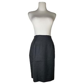 Saia de lã vintage Dior cinza 38/M Preto