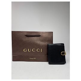 Portefeuille en cuir vintage Gucci noir Noir