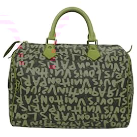 Louis Vuitton-LOUIS VUITTON Monogram Graffiti Speedy 30 Hand Bag Pink M93704 LV Auth 115047A-Pink,Monogram