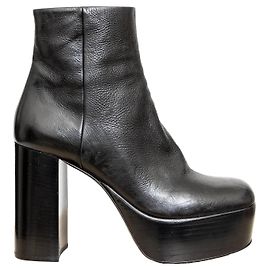 Miu Miu Platform Ankle Boots  Black