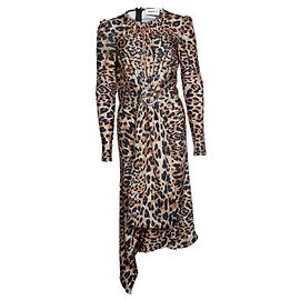 Robe midi léopard Paco Rabanne x H&M Marron Noir