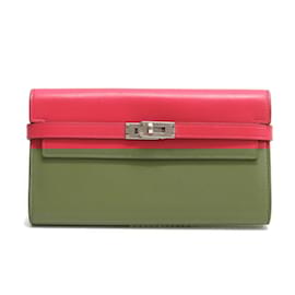Hermès-Hermès Kelly Porte Valeur Portefeuille Long à Rabat-Rose