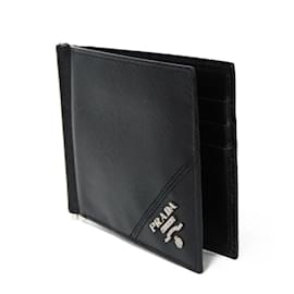 Prada-Prada Saffiano Leather Money Clip-Black