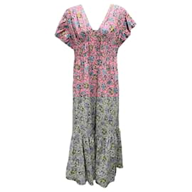 Autre Marque-Derek Lam 10 Crosby Pink Multi Greta Floral Flutter Sleeve Midi Dress-Pink