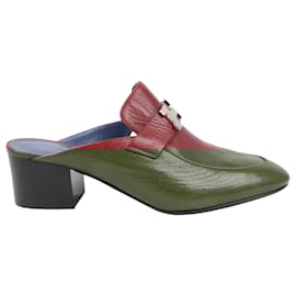 Hermès-Hermes Paradis Leather Mule Constance in Burgundy, Size 37.5 EU-Dark red