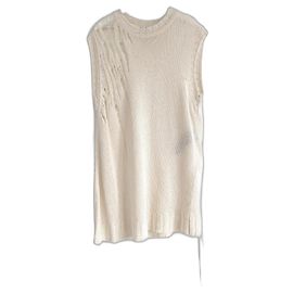 Pull débardeur usé Ann Demeulemeester Fabian Écru