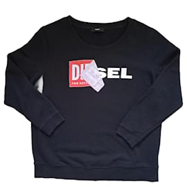 Pull Diesel en coton noir Noir