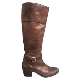 Botas Prada de cuero marrón Castaño
