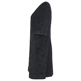 Dolce & Gabbana-Dolce & Gabbana Floral Jacquard Shift Dress in Black Cotton-Black
