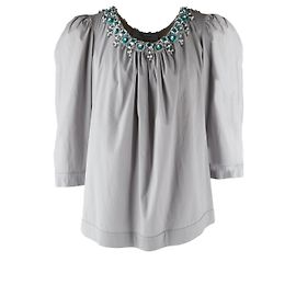 Top decorato con perline Blumarine - anni '10 Grigio