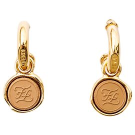 Orecchini Fendi Karligraphy - '10s D'oro Metallico